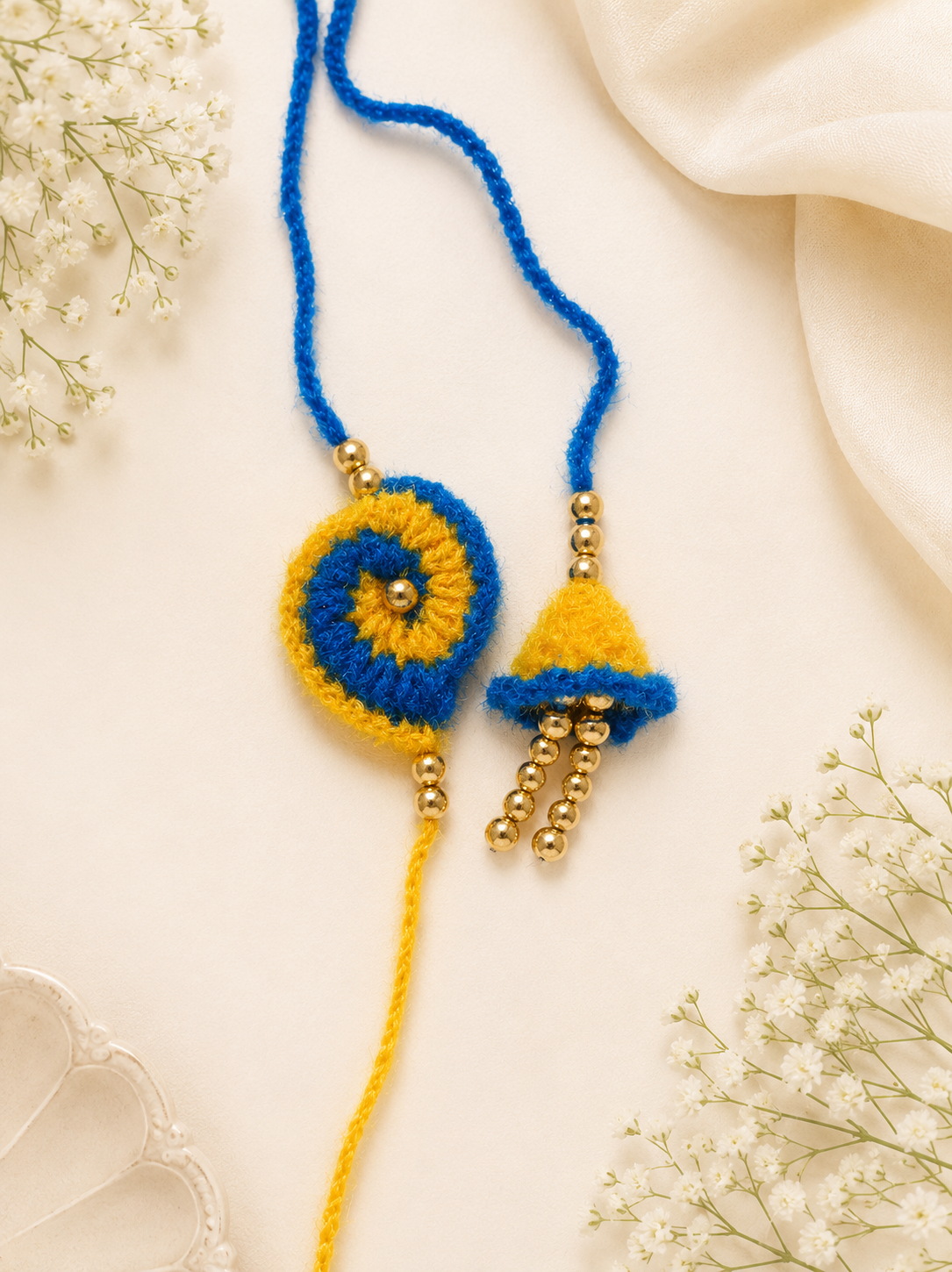 Home Handmade Crochet Lumba Rakhi Set